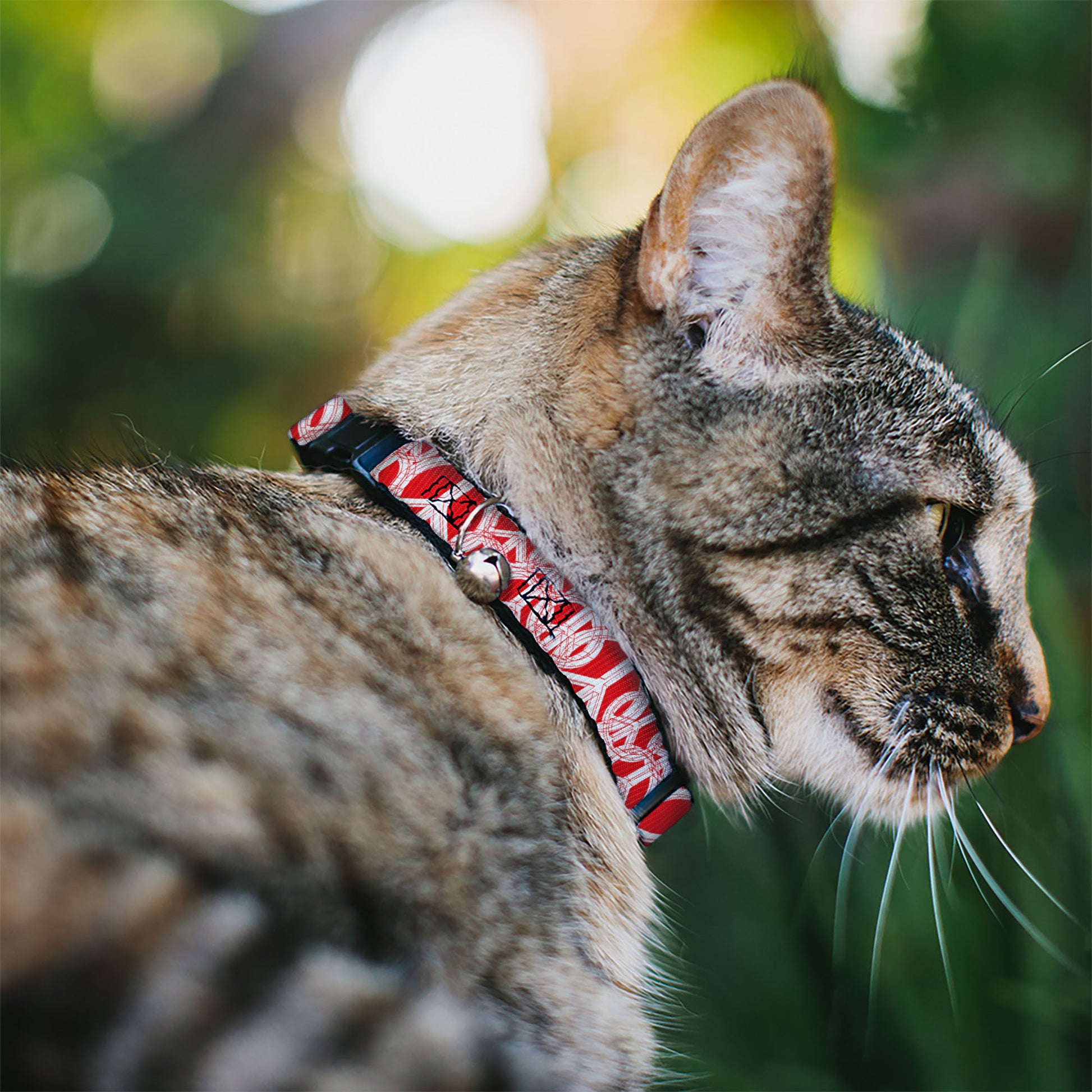 Cat Collar Breakaway - Peace Sketch Red White Breakaway Cat Collars Buckle-Down