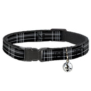 Cat Collar Breakaway - Plaid Black Gray Breakaway Cat Collars Buckle-Down