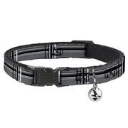 Cat Collar Breakaway - Plaid Gray Black White Breakaway Cat Collars Buckle-Down