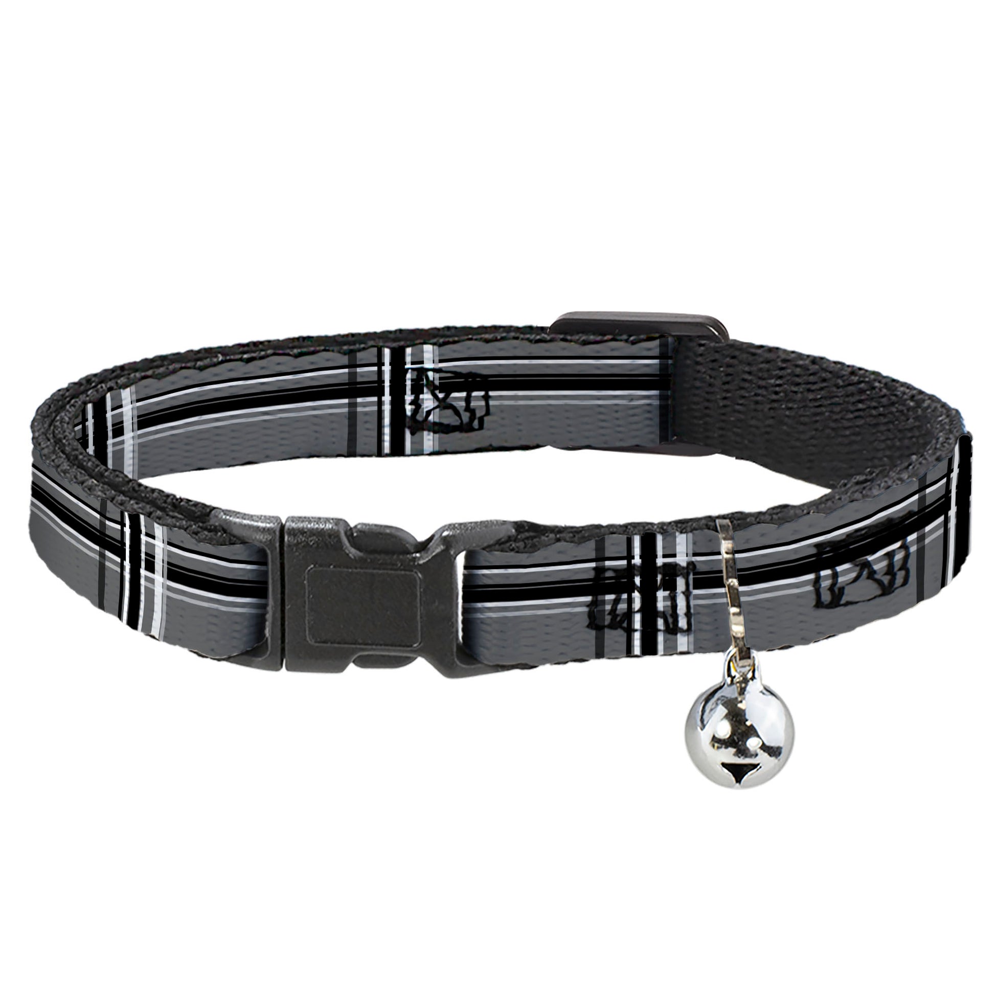 Cat Collar Breakaway - Plaid Gray Black White Breakaway Cat Collars Buckle-Down