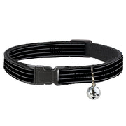 Cat Collar Breakaway - Pinstripes Black Gray Breakaway Cat Collars Buckle-Down