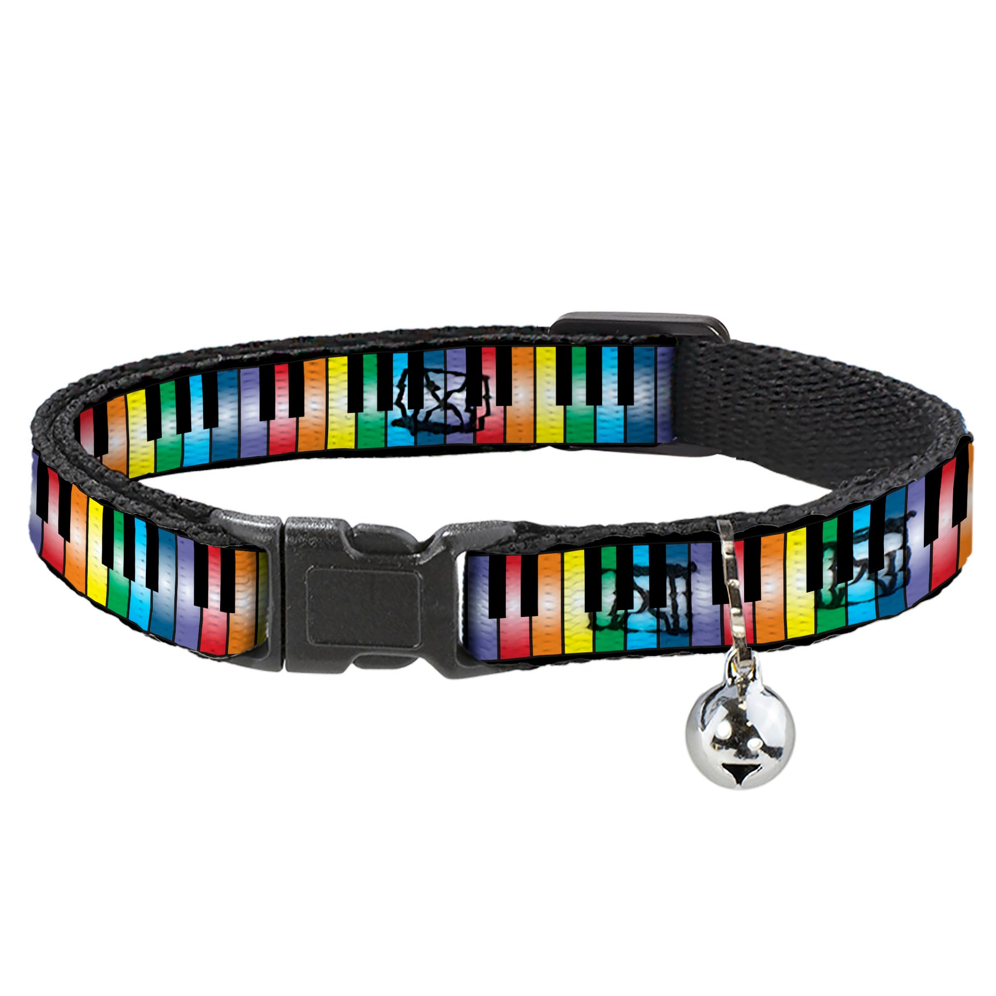 Cat Collar Breakaway - Piano Keys Rainbow Breakaway Cat Collars Buckle-Down