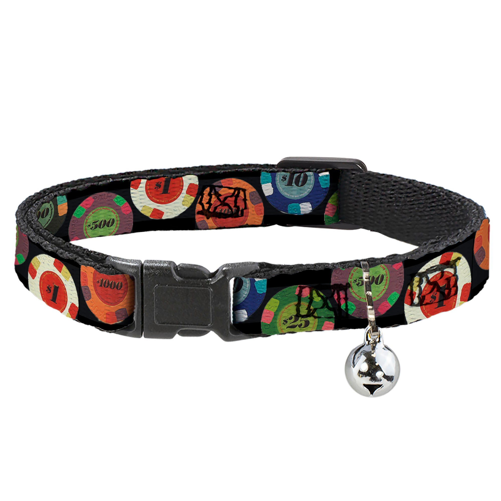 Cat Collar Breakaway - Poker Chips 2 Breakaway Cat Collars Buckle-Down