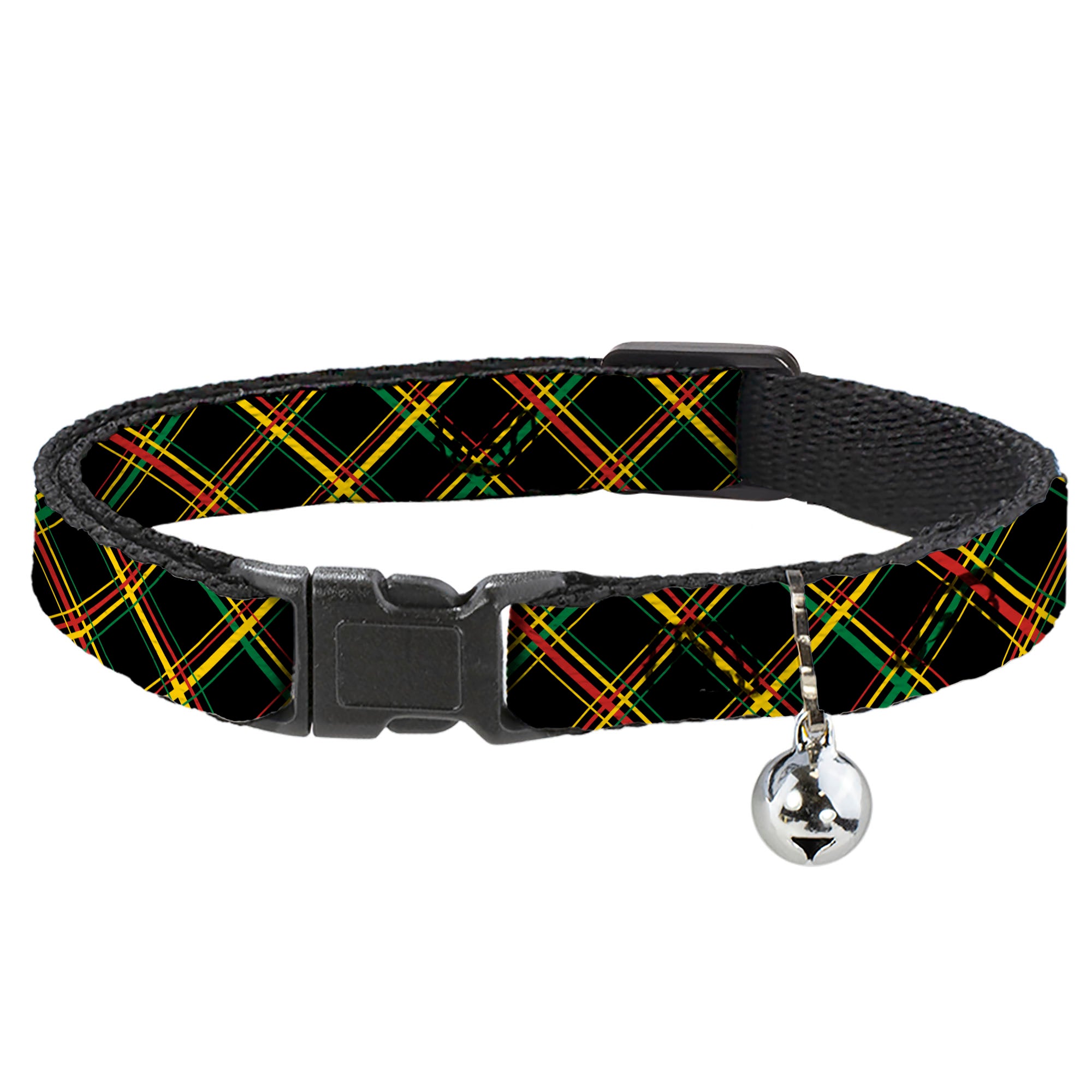 Cat Collar Breakaway - Plaid X Rasta Breakaway Cat Collars Buckle-Down