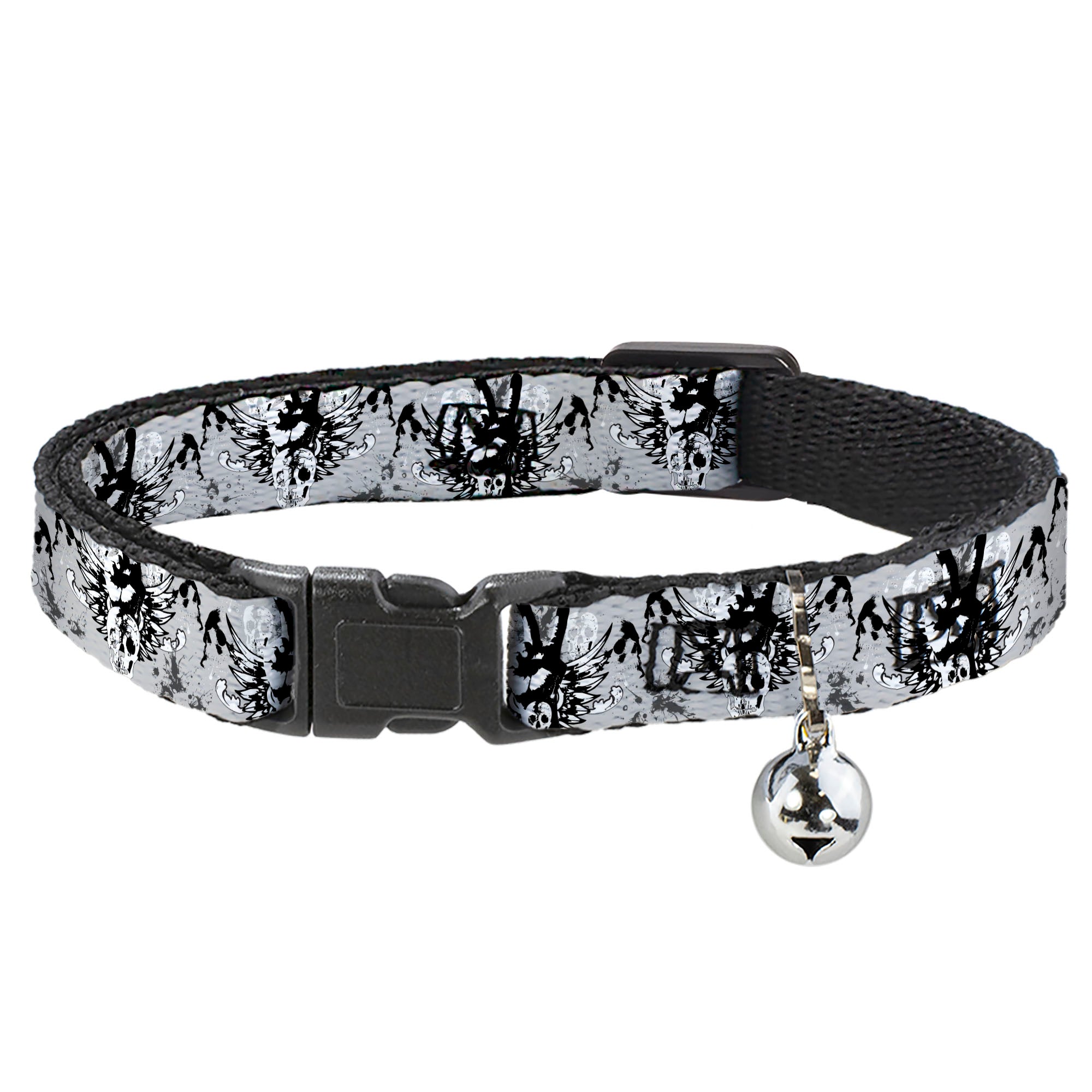 Cat Collar Breakaway - Peace w Wings Gray Breakaway Cat Collars Buckle-Down
