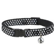 Cat Collar Breakaway - Paw Print Black White Breakaway Cat Collars Buckle-Down