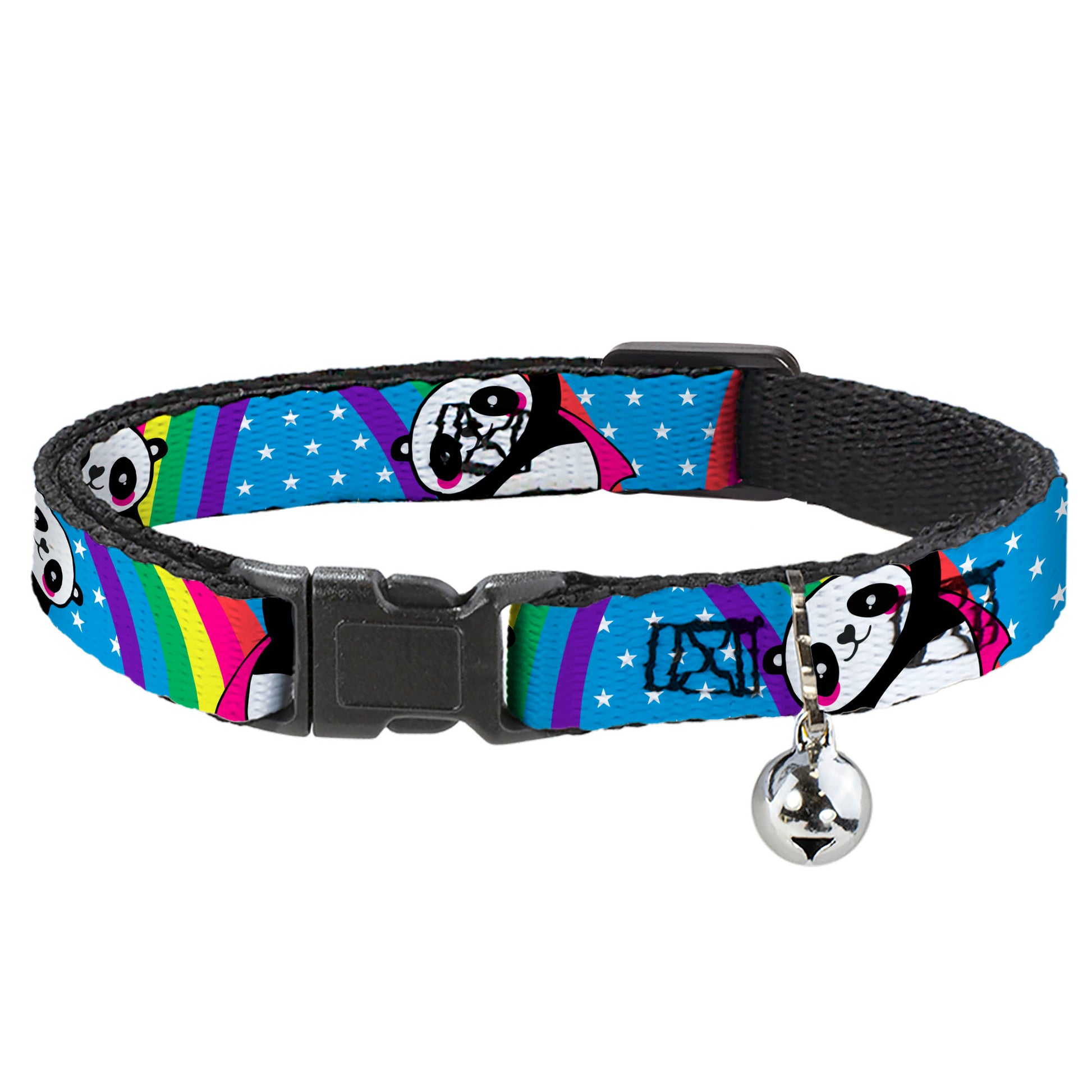 Cat Collar Breakaway - Pandas & Rainbows w Stars Breakaway Cat Collars Buckle-Down