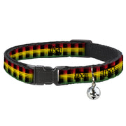 Cat Collar Breakaway - Plaid Black Rasta Breakaway Cat Collars Buckle-Down