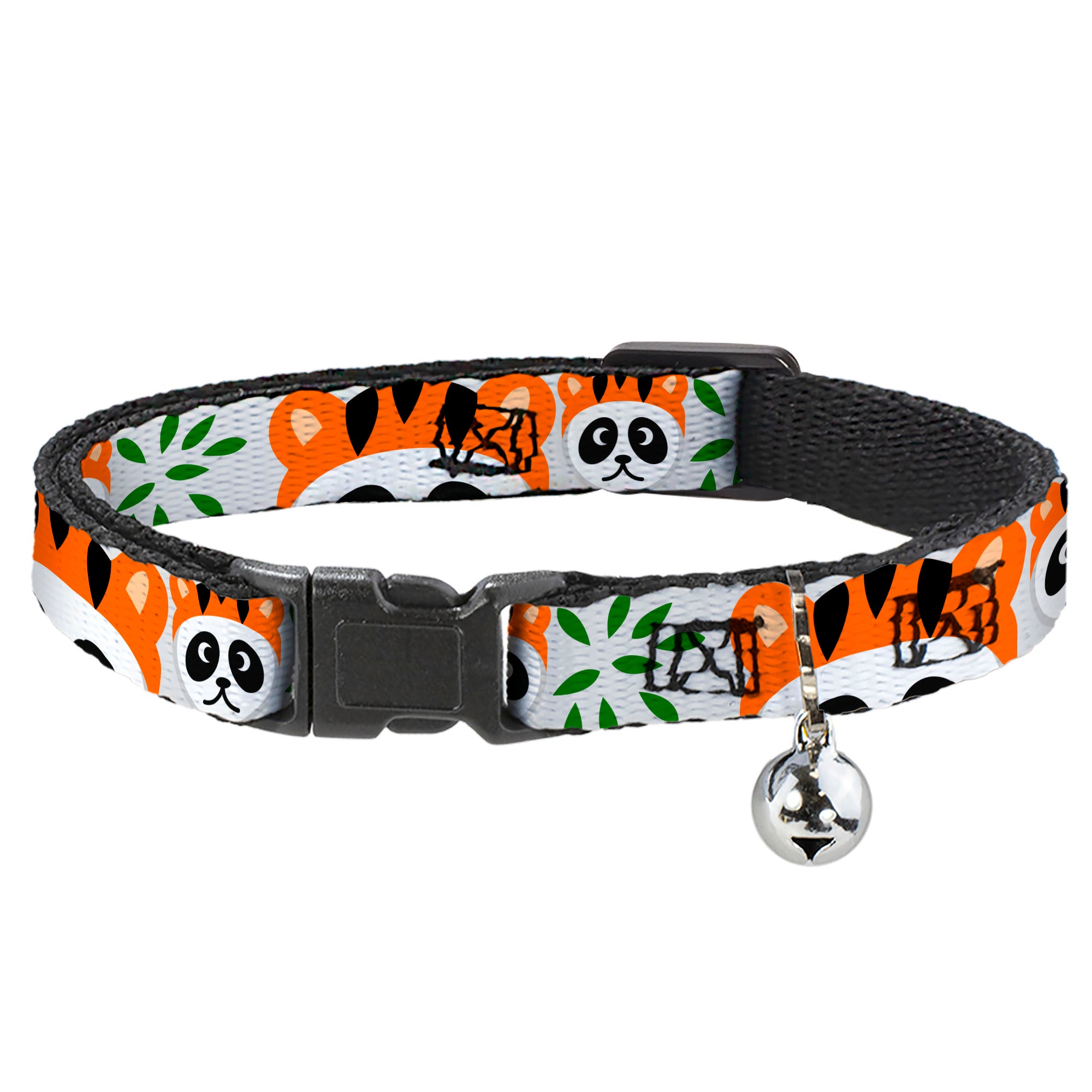 Cat Collar Breakaway - Panda w Tiger Hat Breakaway Cat Collars Buckle-Down