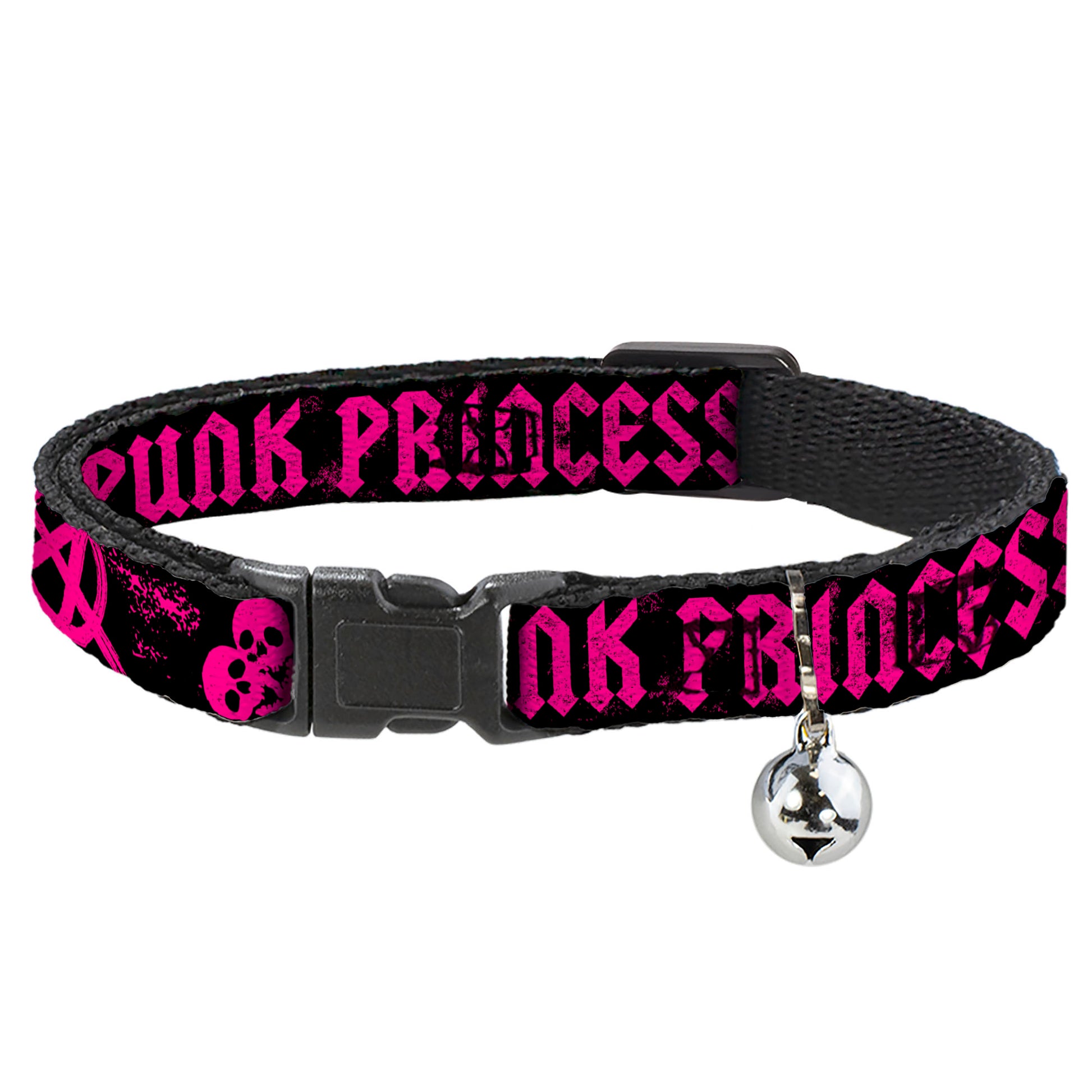 Cat Collar Breakaway - Punk Princess Black Fuchsia Breakaway Cat Collars Buckle-Down