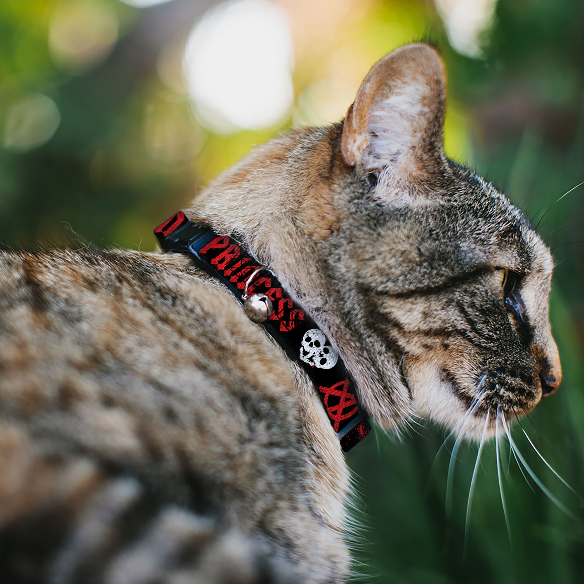Cat Collar Breakaway - Punk Princess Black Red White Breakaway Cat Collars Buckle-Down