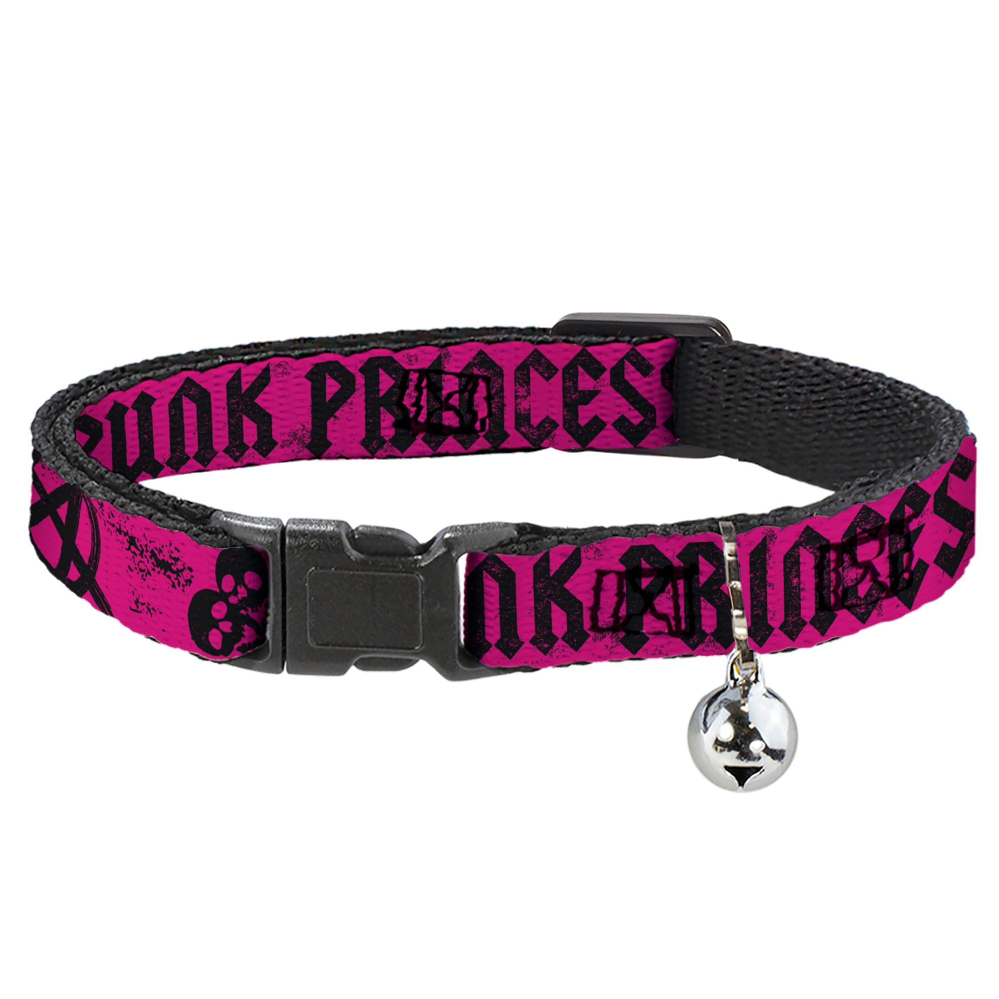 Cat Collar Breakaway - Punk Princess Fuchsia Black Breakaway Cat Collars Buckle-Down