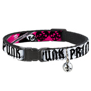 Cat Collar Breakaway - Punk Princess w Zippers & Skulls Breakaway Cat Collars Buckle-Down