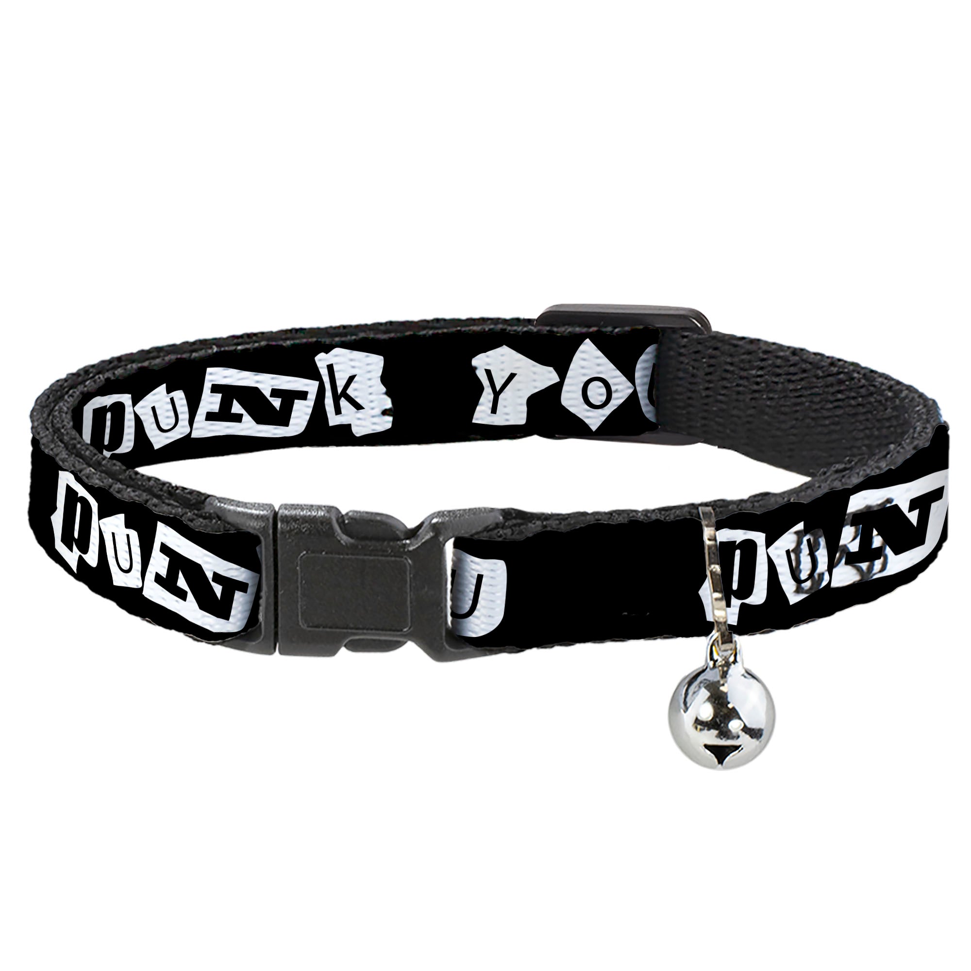 Cat Collar Breakaway - Punk You Black White Breakaway Cat Collars Buckle-Down