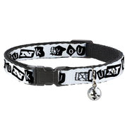 Cat Collar Breakaway - Punk You White Black Breakaway Cat Collars Buckle-Down