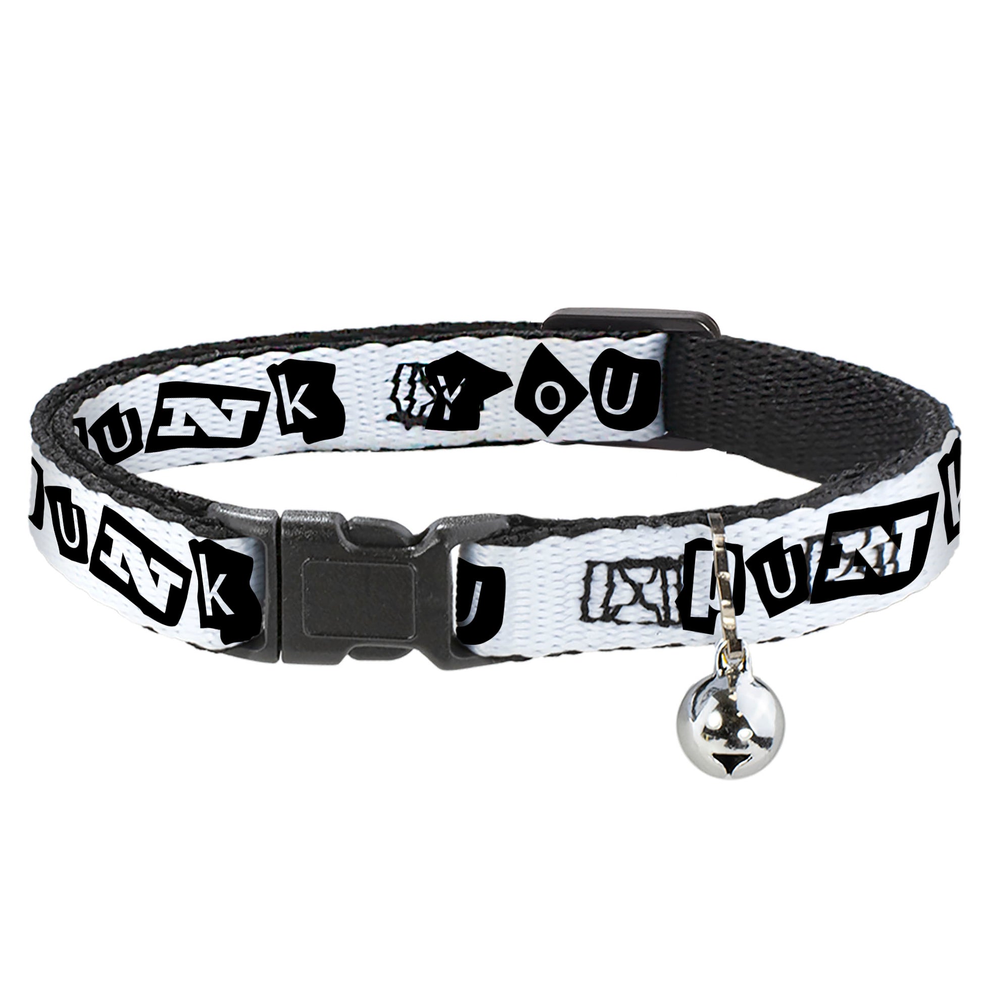 Cat Collar Breakaway - Punk You White Black Breakaway Cat Collars Buckle-Down