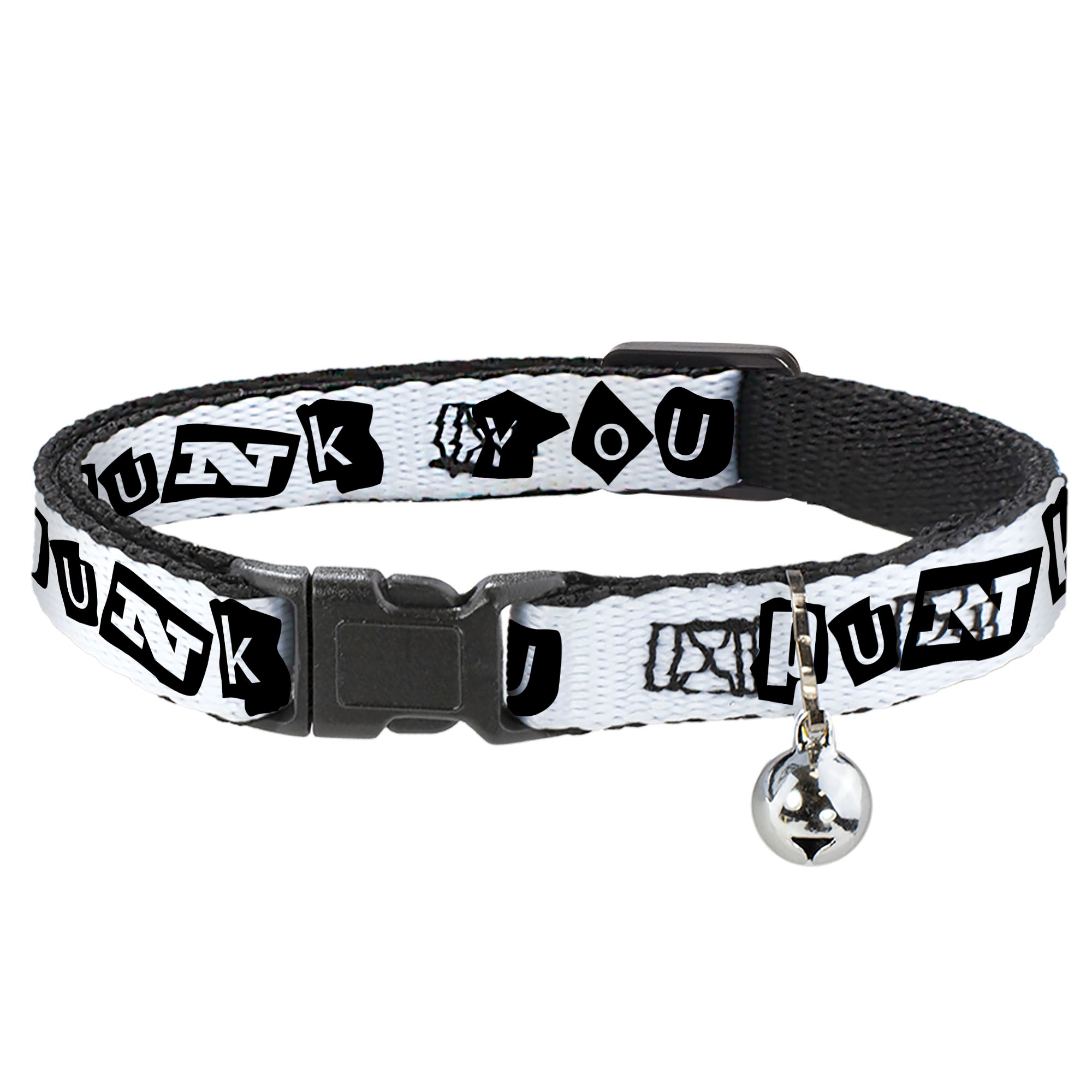 Cat Collar Breakaway - Punk You White Black Breakaway Cat Collars Buckle-Down