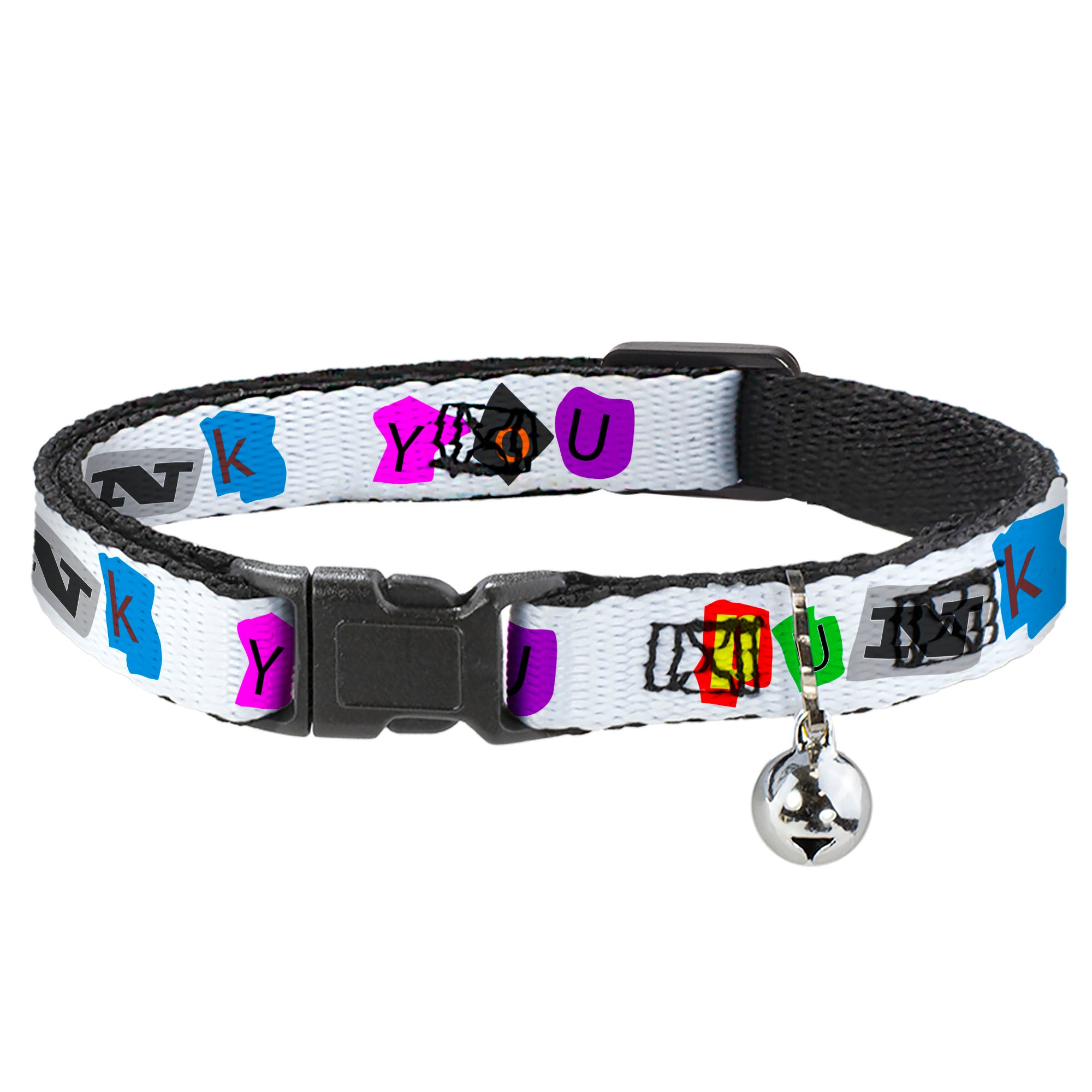 Cat Collar Breakaway - Punk You White Full Color Breakaway Cat Collars Buckle-Down