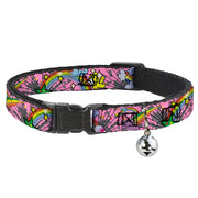 Cat Collar Breakaway - Rainbow Cloud Stars Pink Breakaway Cat Collars Buckle-Down