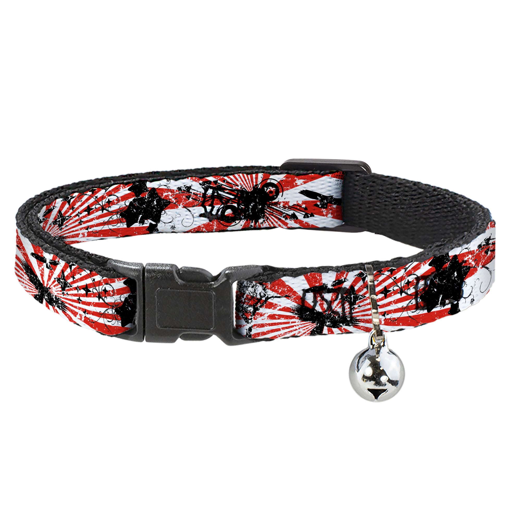 Cat Collar Breakaway - Rising Sun White Red Breakaway Cat Collars Buckle-Down