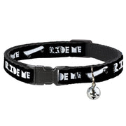 Cat Collar Breakaway - RIDE ME Skateboard Black White Breakaway Cat Collars Buckle-Down