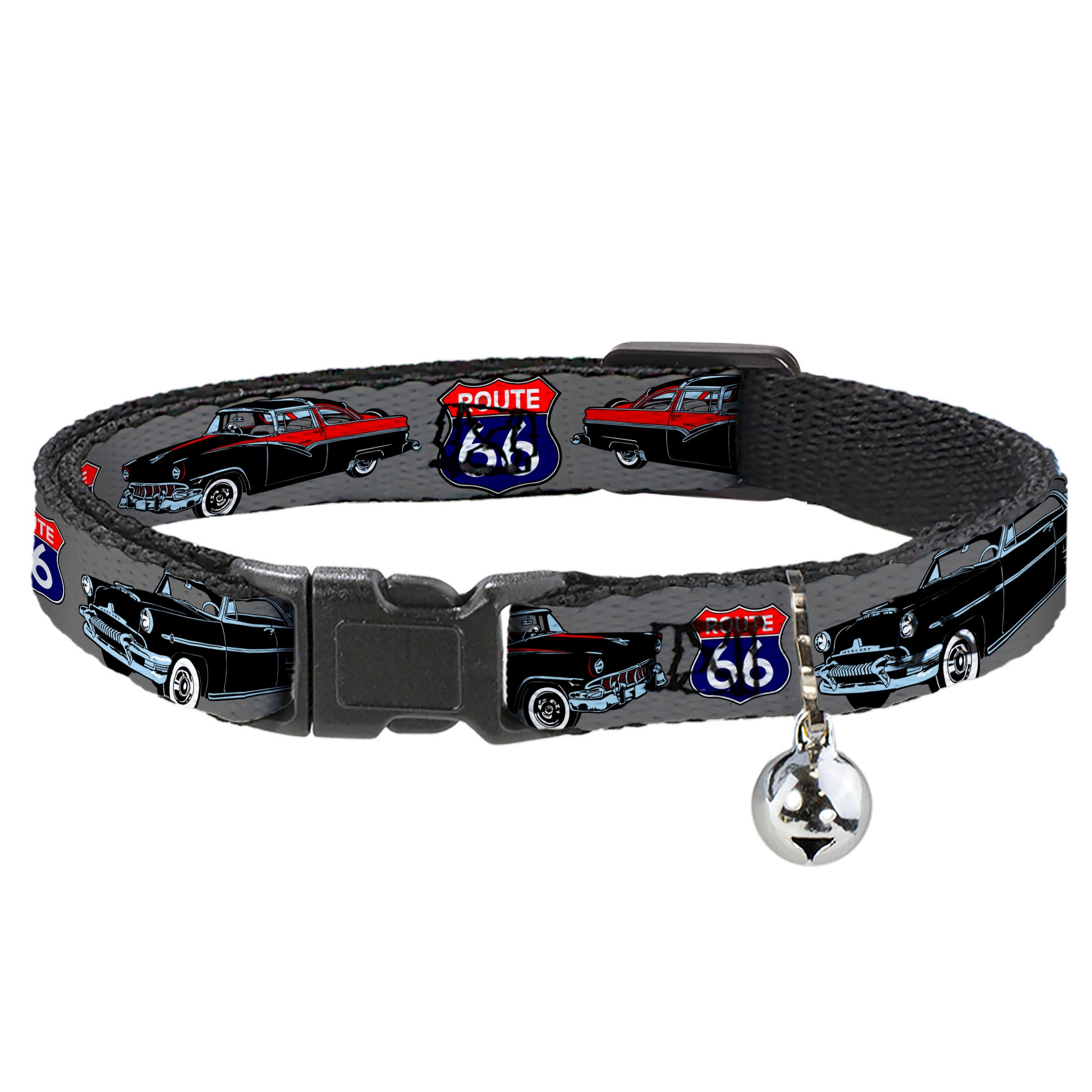 Cat Collar Breakaway - Route 66 Classics Gray Breakaway Cat Collars Buckle-Down