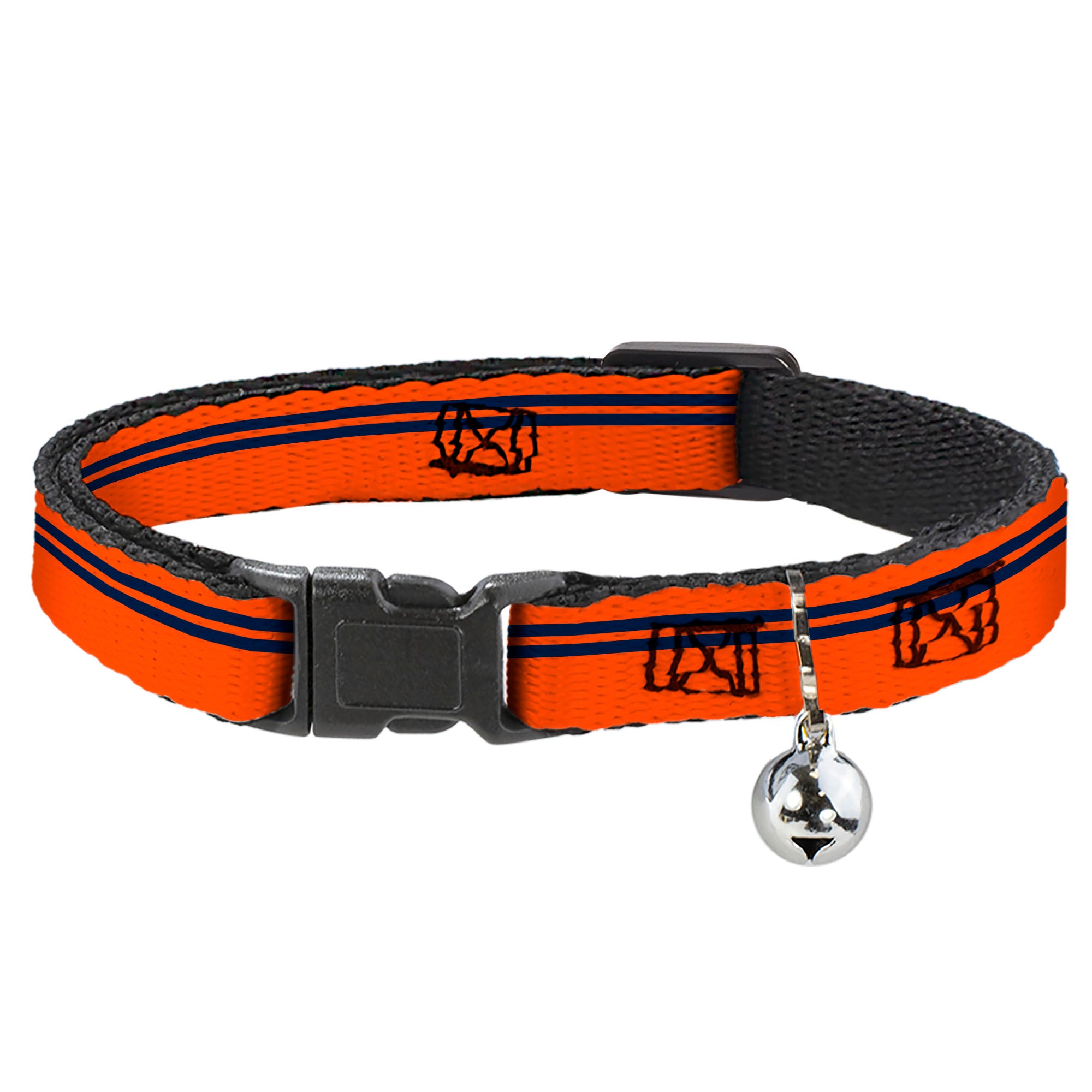 Cat Collar Breakaway - Racing Stripe Orange Navy Breakaway Cat Collars Buckle-Down