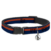 Cat Collar Breakaway - Racing Stripe Navy Orange Breakaway Cat Collars Buckle-Down