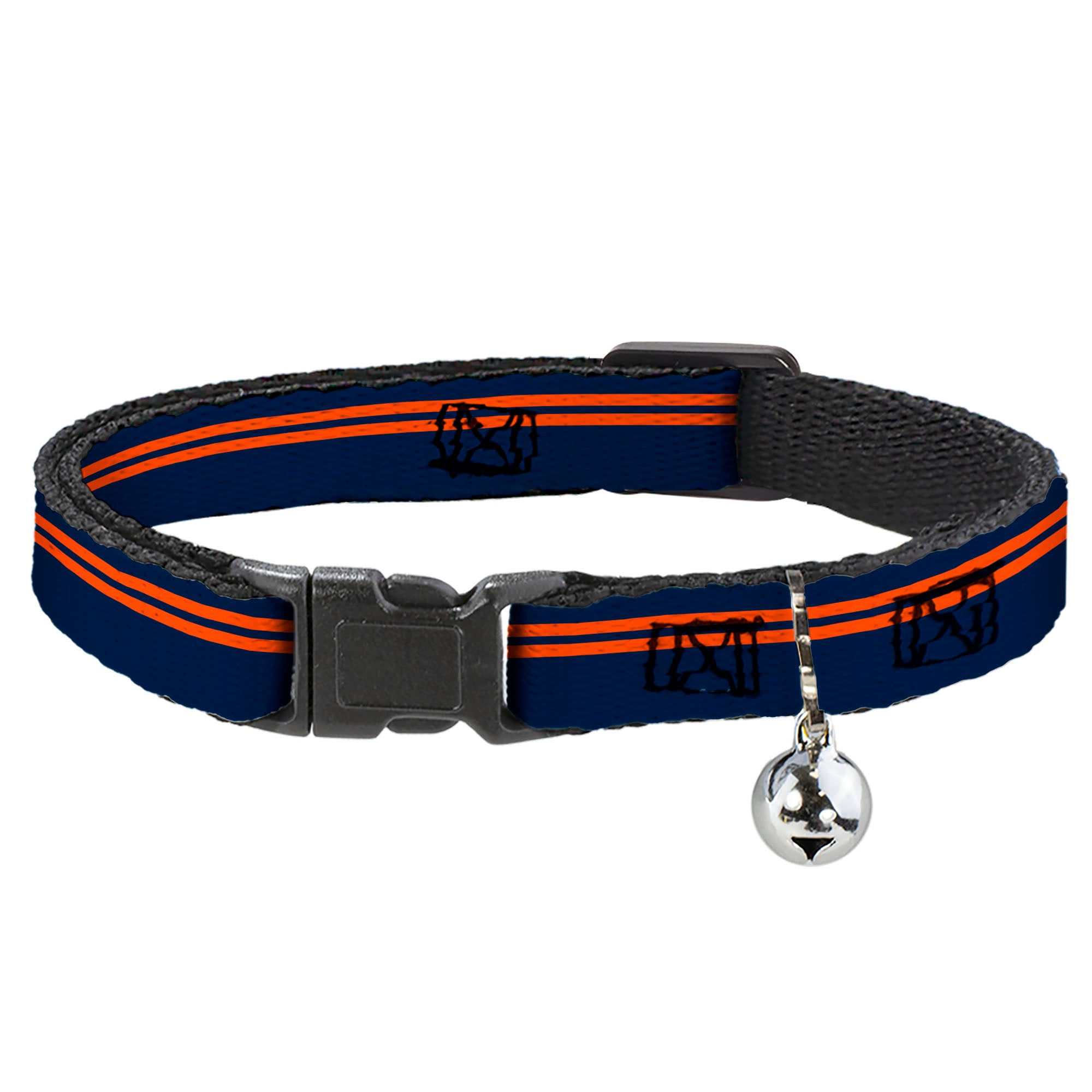 Cat Collar Breakaway - Racing Stripe Navy Orange Breakaway Cat Collars Buckle-Down