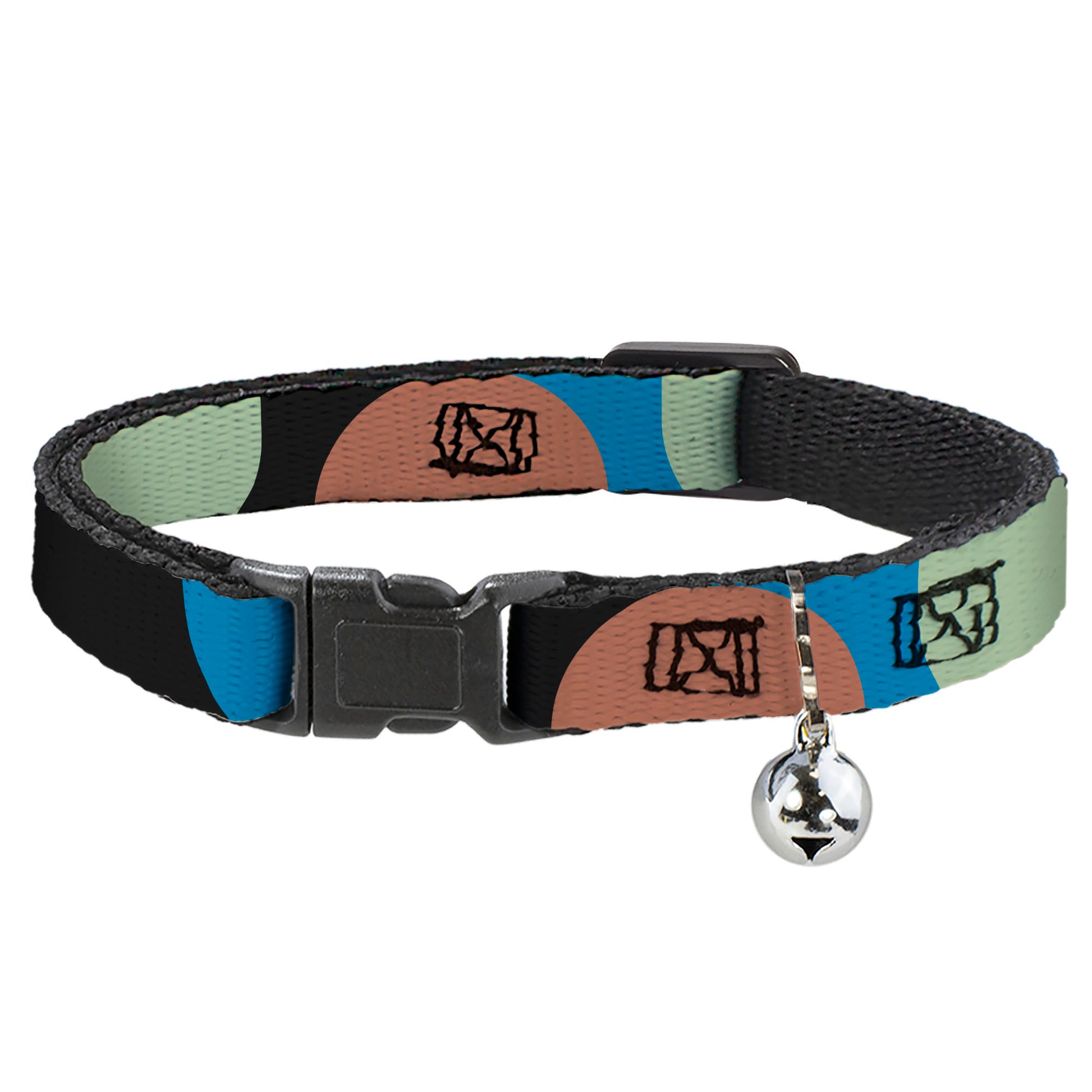 Cat Collar Breakaway - Polka Dots CLOSE-UP Black Blue Sage Brown Breakaway Cat Collars Buckle-Down