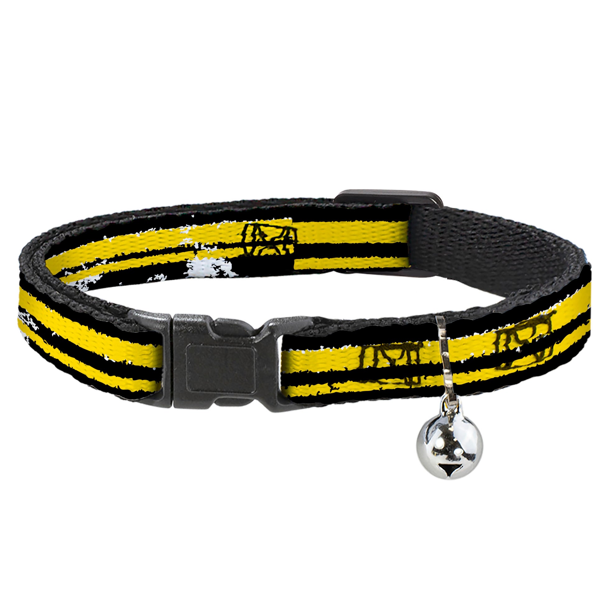 Cat Collar Breakaway - Racing Stripe2 Weathered Black Yellow Breakaway Cat Collars Buckle-Down