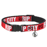 Cat Collar Breakaway - RIP CITY Red White Breakaway Cat Collars Buckle-Down