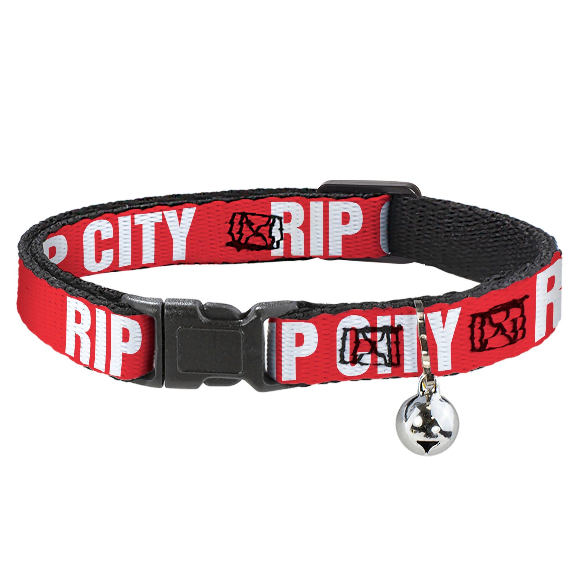 Cat Collar Breakaway - RIP CITY Red White Breakaway Cat Collars Buckle-Down