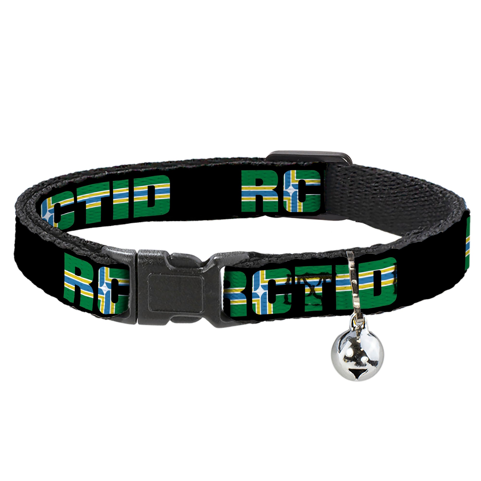 Cat Collar Breakaway - RCTID Black Portland Flag Breakaway Cat Collars Buckle-Down