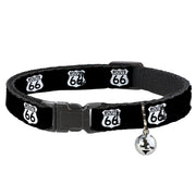 Cat Collar Breakaway - ROUTE 66 Highway Sign Repeat Black White Breakaway Cat Collars Buckle-Down