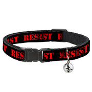 Cat Collar Breakaway - RESIST Stencil Black Red Breakaway Cat Collars Buckle-Down