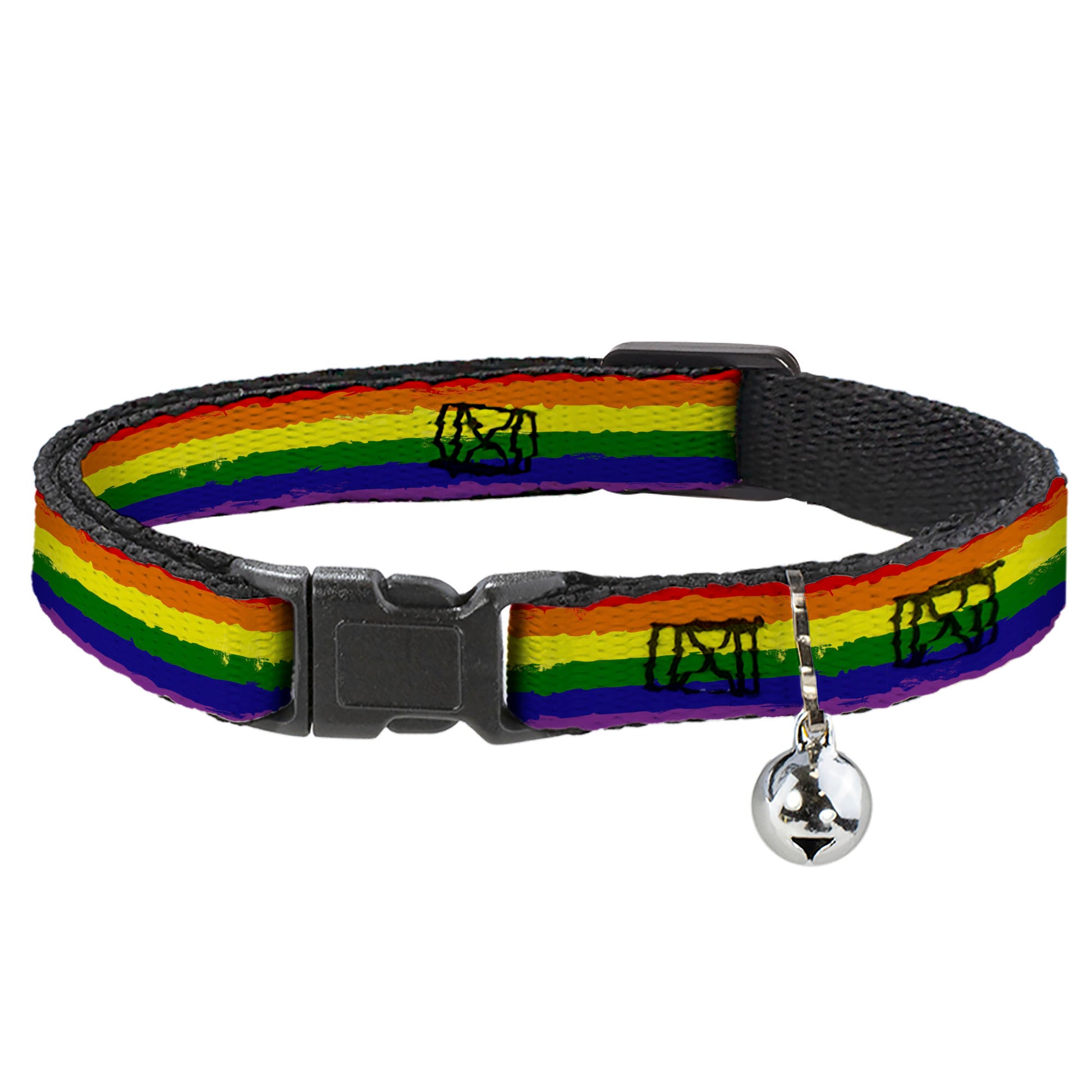 Cat Collar Breakaway - Rainbow Stripe Painted Breakaway Cat Collars Buckle-Down