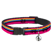 Cat Collar Breakaway with Bell - Racing Stripes Pink Yellow Blue Black Breakaway Cat Collars Buckle-Down