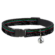 Cat Collar Breakaway with Bell - Racing Stripes Digital Camo Black Gray Green Blue Red Breakaway Cat Collars Buckle-Down