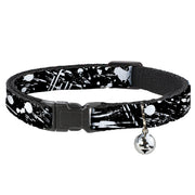 Cat Collar Breakaway - Splatter Black White Breakaway Cat Collars Buckle-Down
