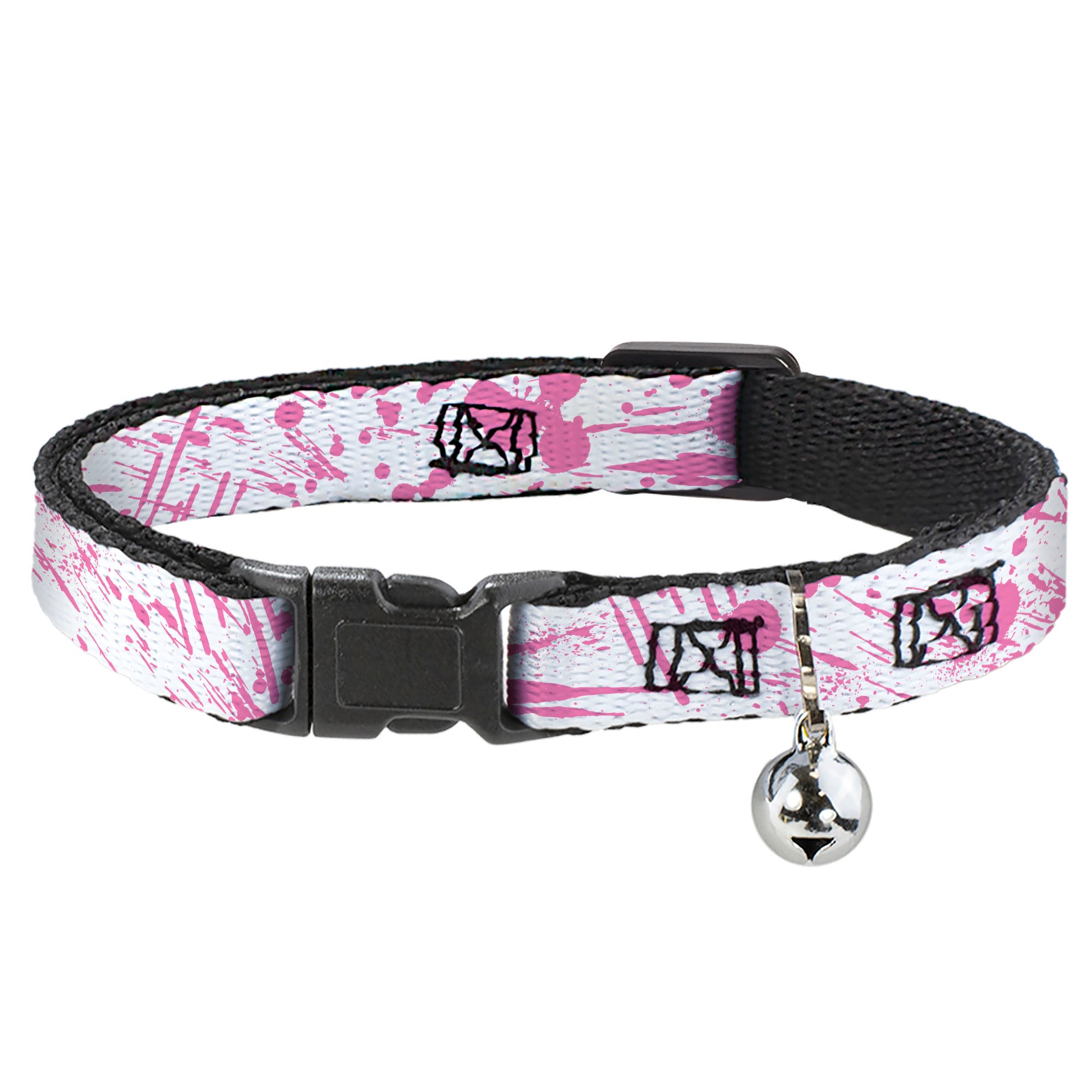 Cat Collar Breakaway - Splatter White Pink Breakaway Cat Collars Buckle-Down