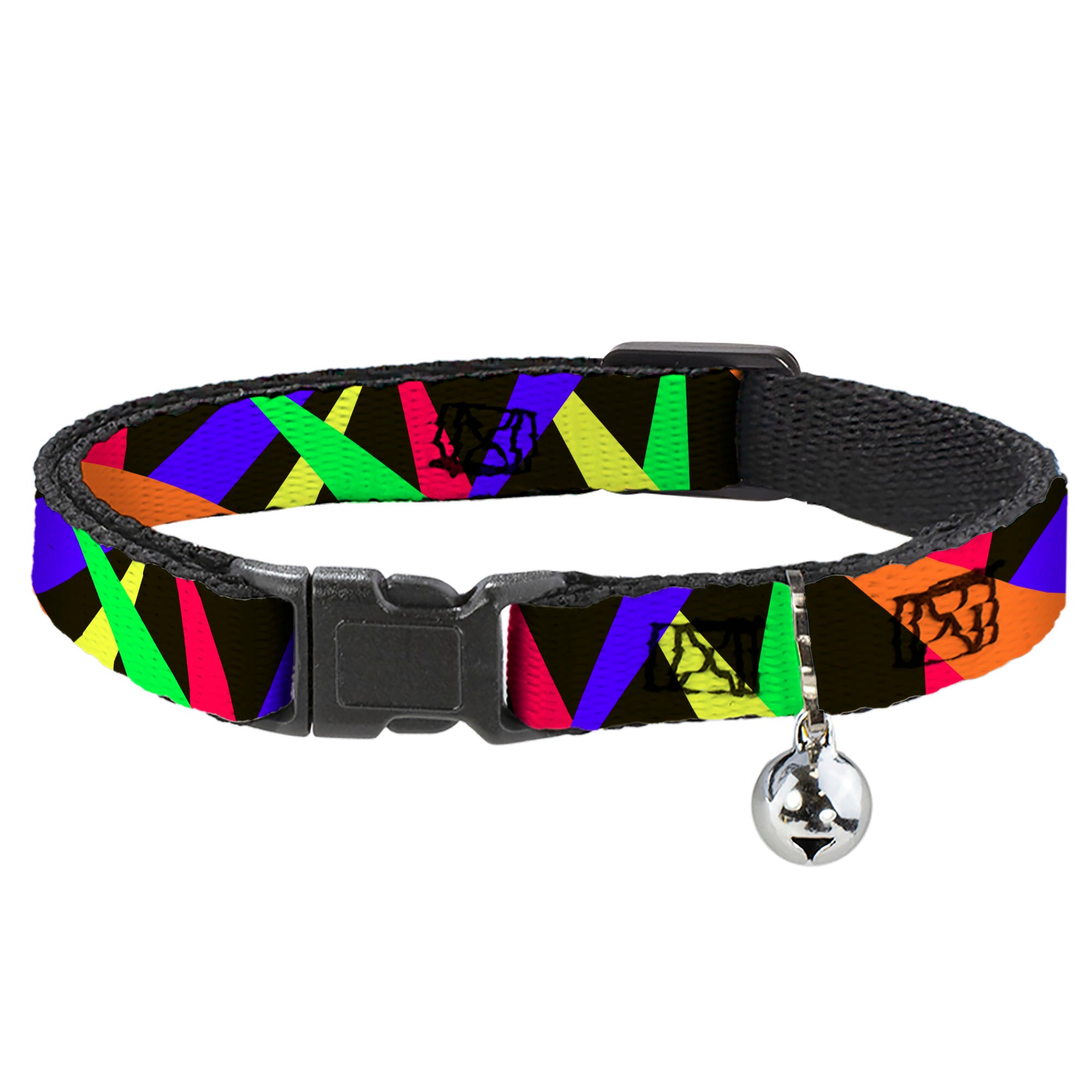 Cat Collar Breakaway - Spotlight Black Multi Neon Breakaway Cat Collars Buckle-Down