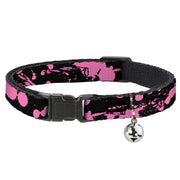 Cat Collar Breakaway - Splatter Black Pink Breakaway Cat Collars Buckle-Down