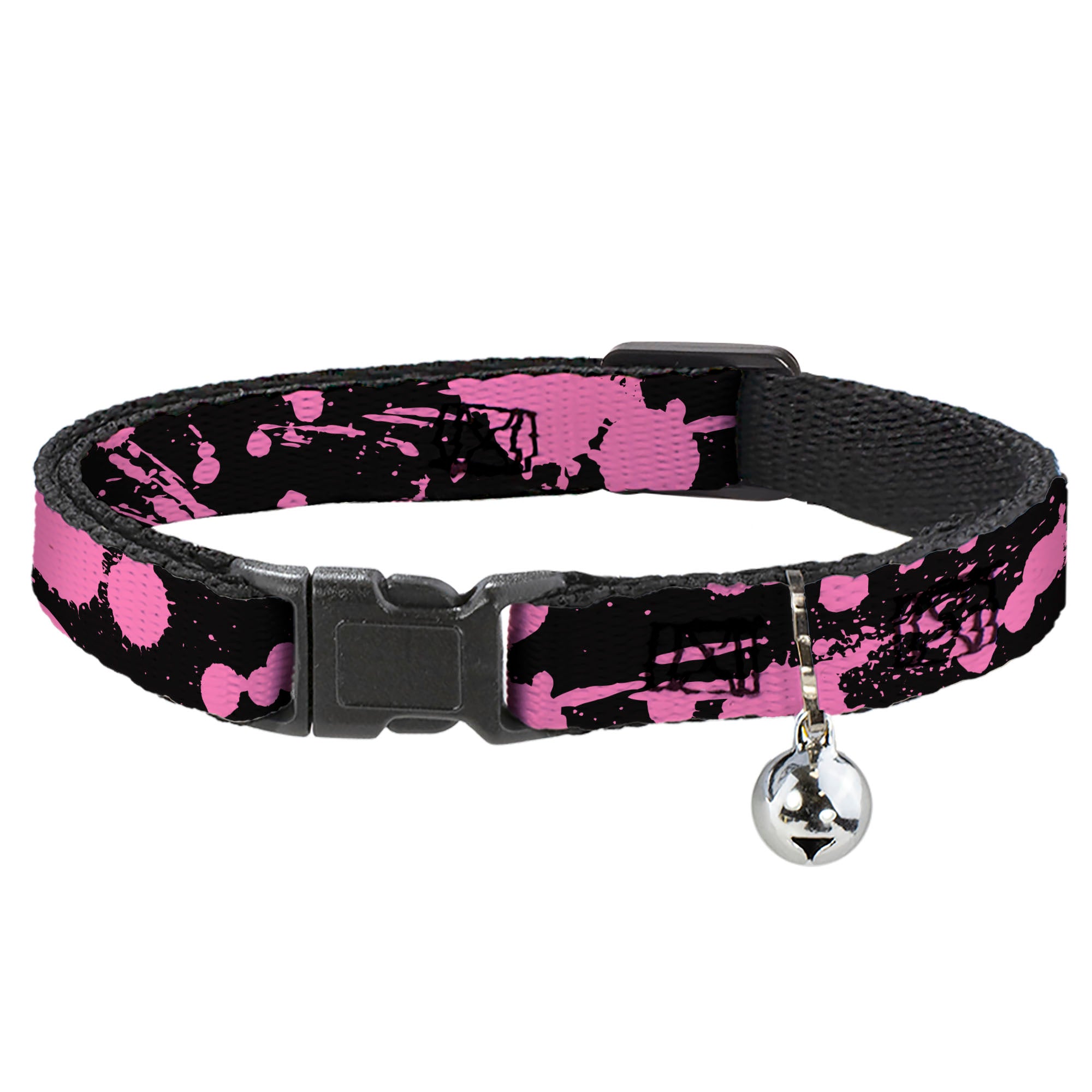 Cat Collar Breakaway - Splatter Black Pink Breakaway Cat Collars Buckle-Down