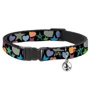 Cat Collar Breakaway - Stars-In Hearts-In Stars Black Multi Breakaway Cat Collars Buckle-Down