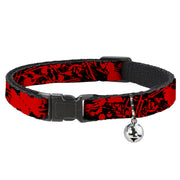 Cat Collar Breakaway - Splatter Black Red Breakaway Cat Collars Buckle-Down