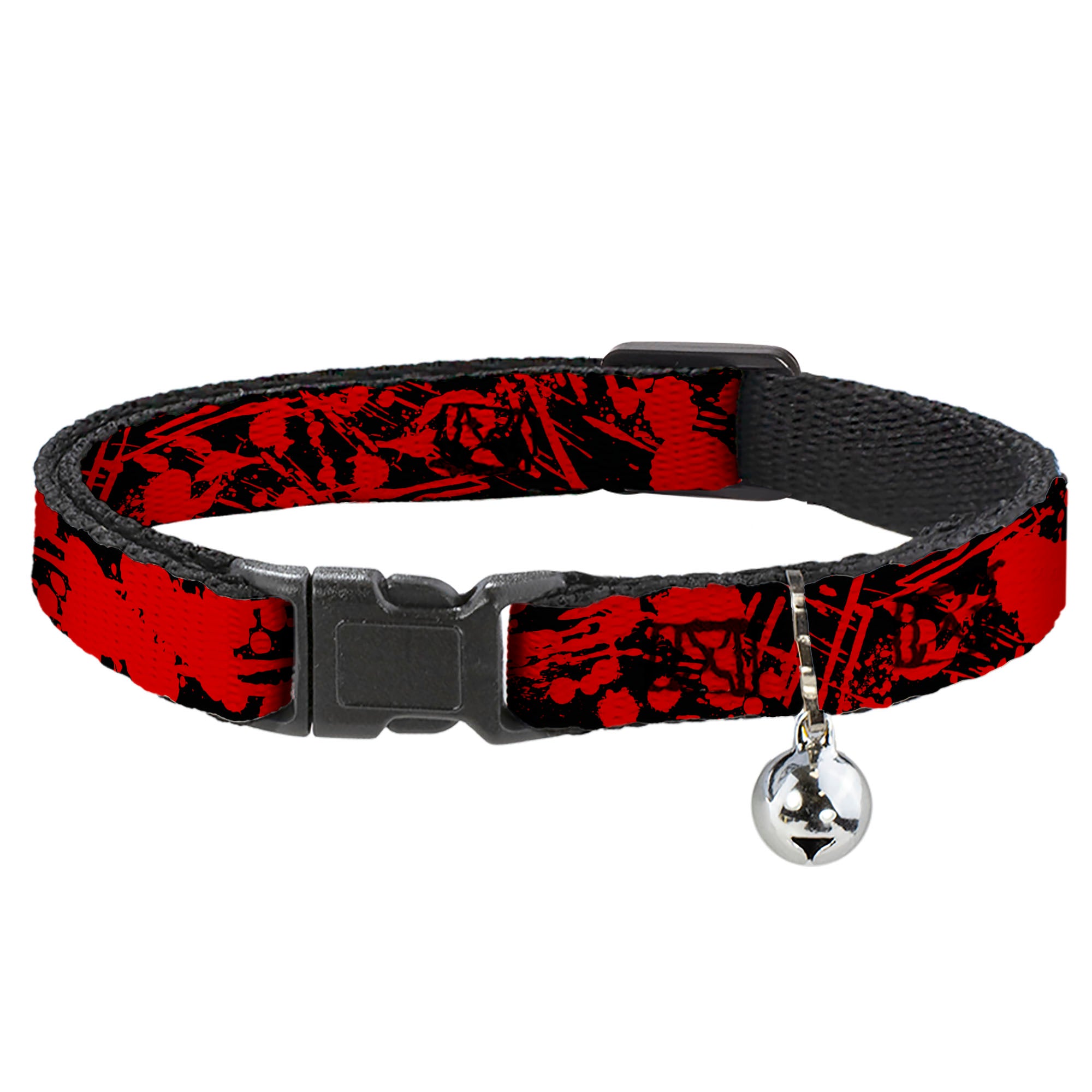 Cat Collar Breakaway - Splatter Black Red Breakaway Cat Collars Buckle-Down