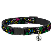 Cat Collar Breakaway - Sketch Stars Black Multi Color Breakaway Cat Collars Buckle-Down