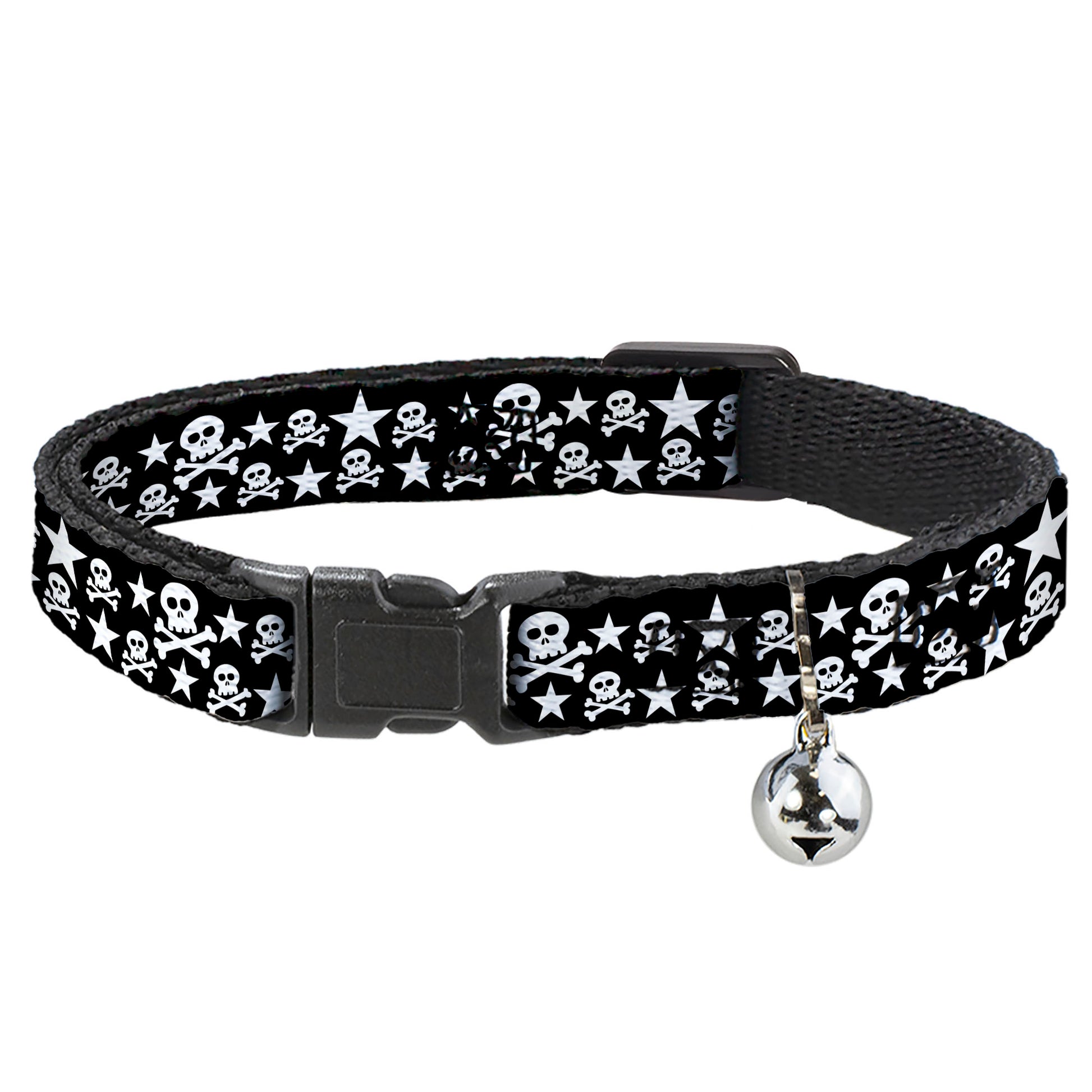 Cat Collar Breakaway - Skulls & Stars Black White Breakaway Cat Collars Buckle-Down