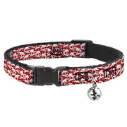 Cat Collar Breakaway - Skull Yard Red White Breakaway Cat Collars Buckle-Down